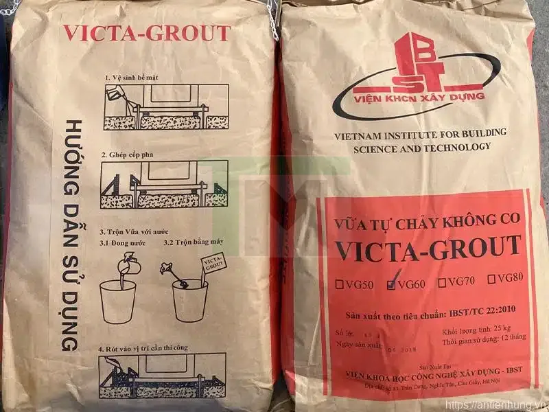 Thi công vữa tự chảy Victagrout SL