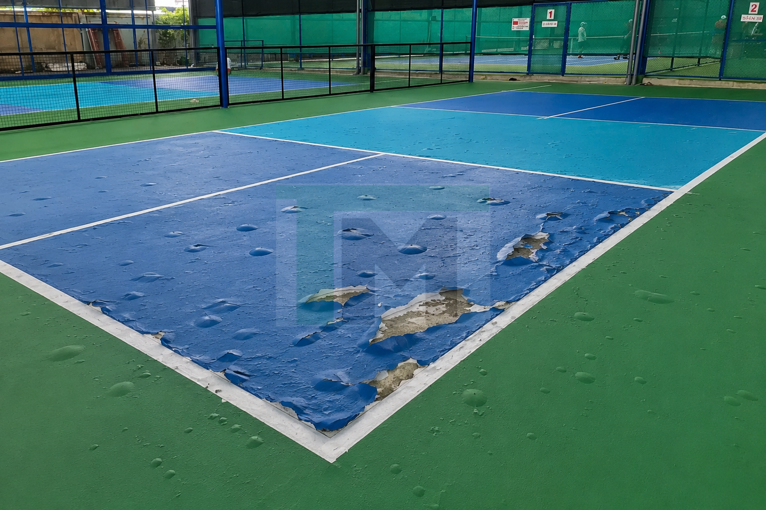 sân Pickleball bị bong tróc tại Hà Nội