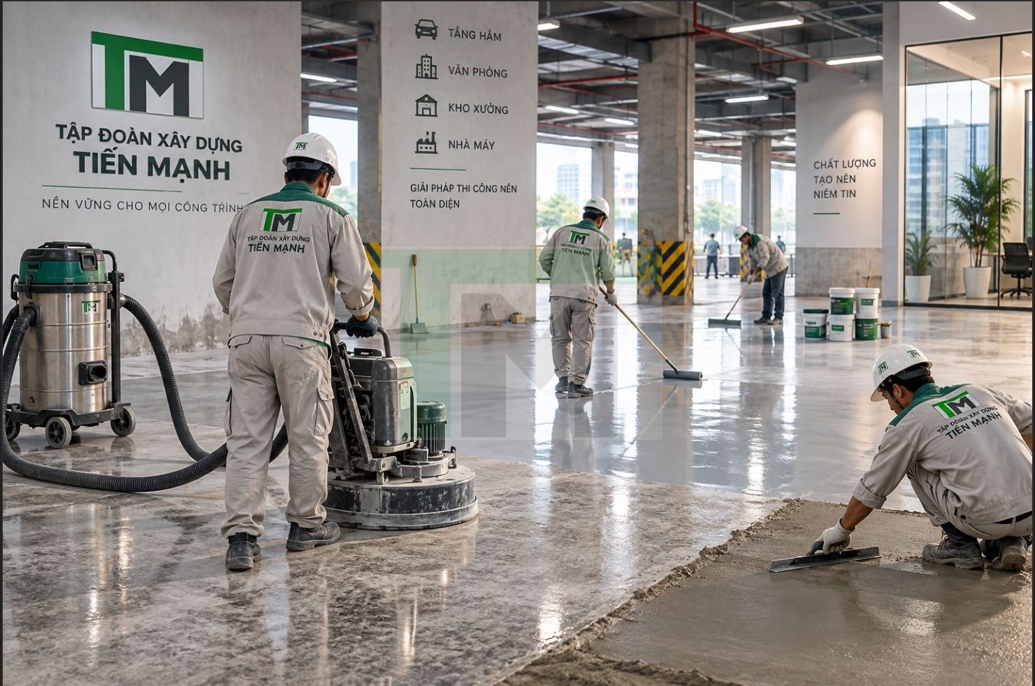 Thi công nền Tiến Mạnh