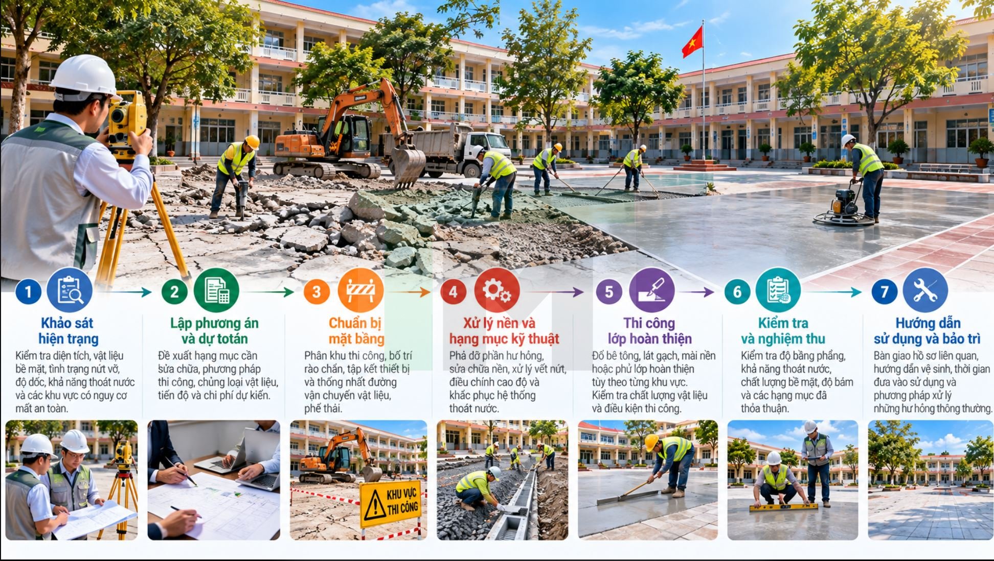 cải tạo sân trường học 3