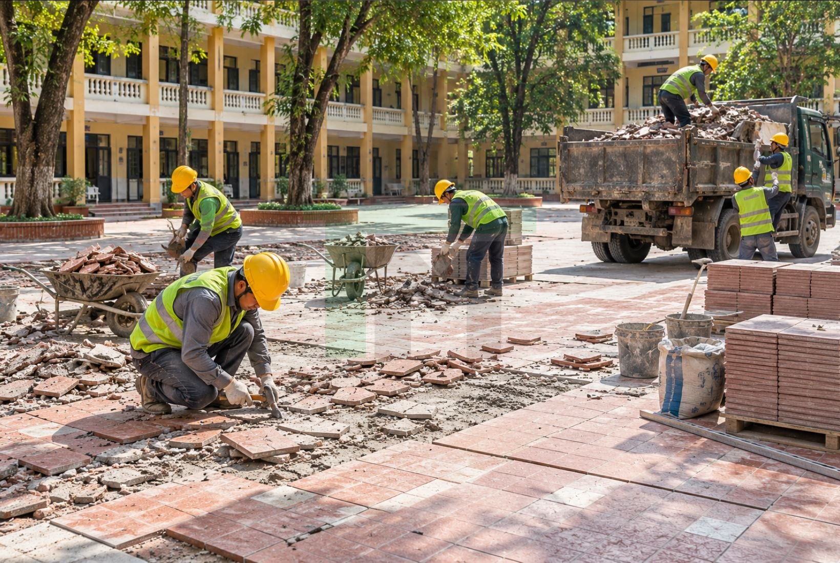 cải tạo sân trường học 2